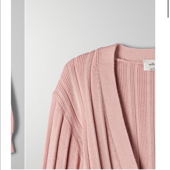 NWT Aritzia Wilfred New Plunge Front Cardigan Pink - Picture 5 of 5